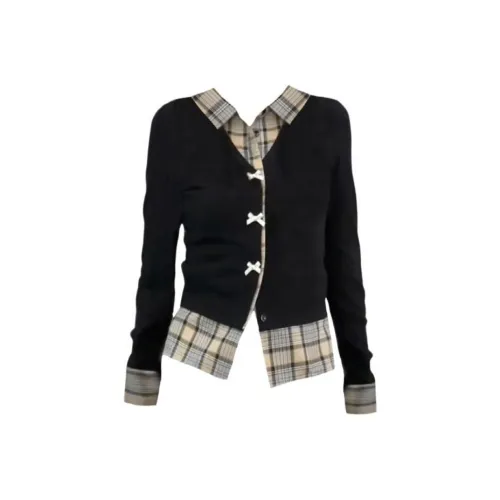 MIMOSA CHUR Черный Mock Двухкомпонентные Женские T-рубашки