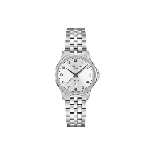 Certina Кварцевый механизм Женские часы 31 мм Серебристый циферблат Корпус из нержавеющей стали Ремешок из нержавеющей стали