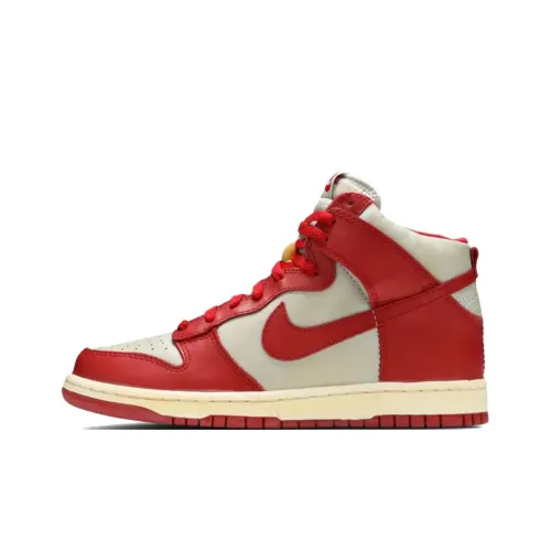 Nike Dunk High Топ Скейтборд Кроссовки Унисекс Серый Красный