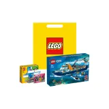 Полярный гигантский колесо + случайная коробка для складывания * 1 + случайная сумка для складывания * 2 + LEGO желтая сумка для покупок (материал случайный)