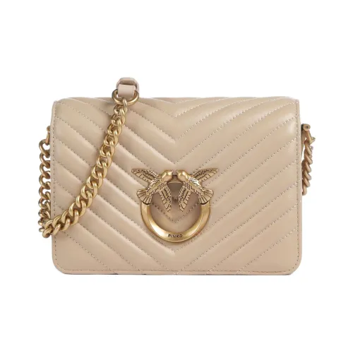 PINKO LOVE Collection Click Collection Овчина Сумка через плечо Сумка на плечо Мини Женская Бежевая