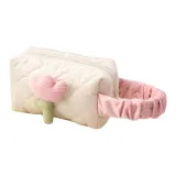 Цветочный макияж, сумка, бежевый, маленький, 1 штука