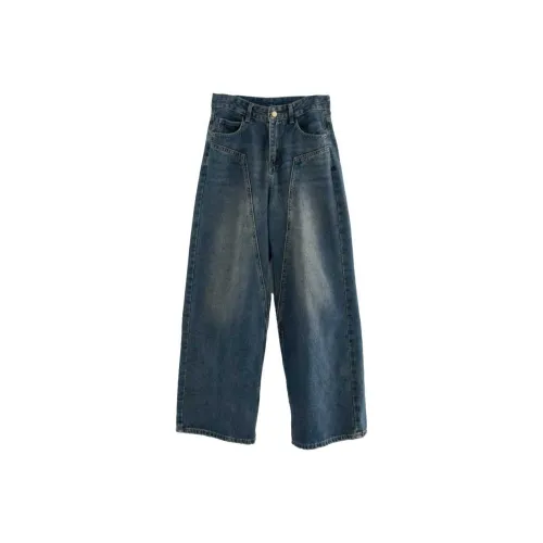 LOWEAR Винтаж Шиповая Подвеска Широкие Джинсовые Брюки Джинсы Женские