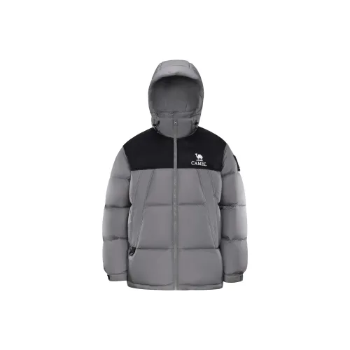 CAMEL Многоцветный Windproof Hooded Свободный крой Теплый с наполнителем Пуховая куртка Унисекс