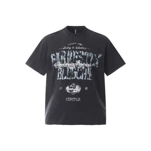 DOGANSON Выстиранный Черный Унисекс T-рубашки