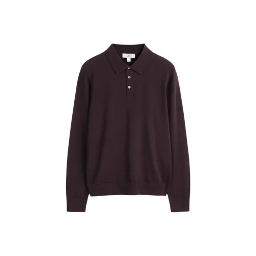 COS Мужское Поло Бордового Цвета