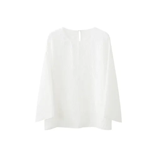 Musewave Белый Fumei Тутовый шелк Guole 3D Жаккард Рубашка Топ Женские