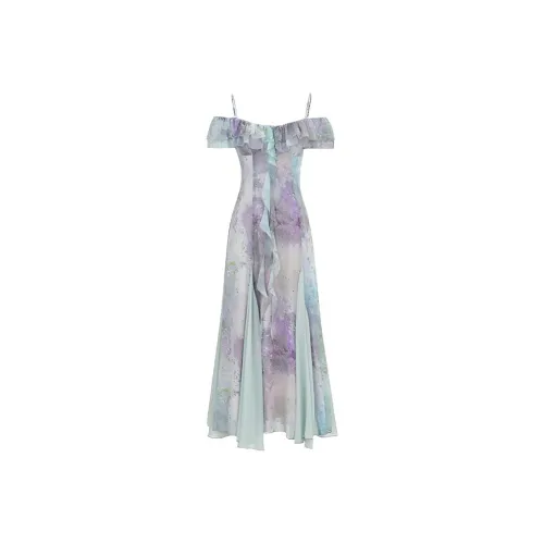 DITB Серый Синий Фиолетовый Женские Слип-платья