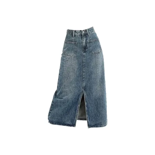 AURORA DIARY Деним Длинная Юбка Женская