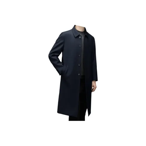 OGQG Темно-синий синий мужской тренч