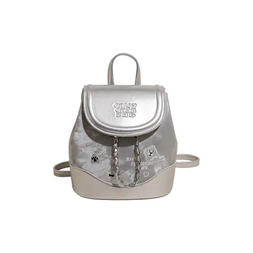 Gerlanx ПУ (полиуретан) Рюкзак Женский Белый Серебряный Черный Синий