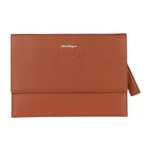 FERRAGAMO Телячья кожа Клатч Женский Ржаво-красный