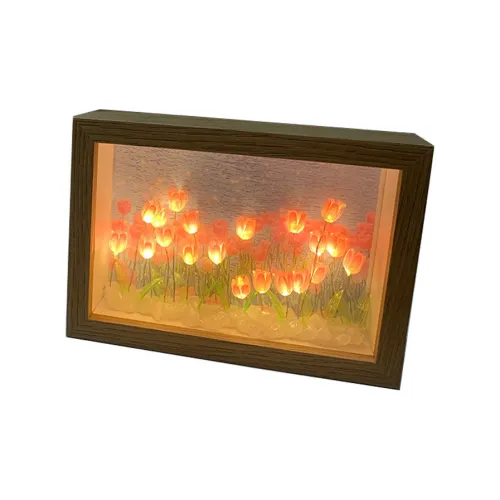 FGHGF DIY Романтический Теплый Тюльпан Море цветов Атмосфера Свет Фоторамка Настольный Украшение Орнамент DIY Игрушки