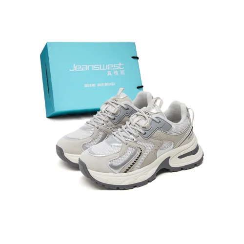 JEANSWEST Толстая подошва Низкий топ Серебристо-серый Женский