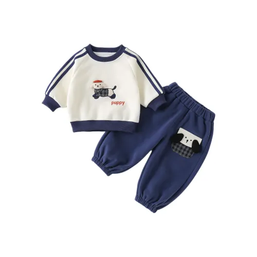 XiaoJinBu Темно-синий Детский Повседневный Спортивный Комплект