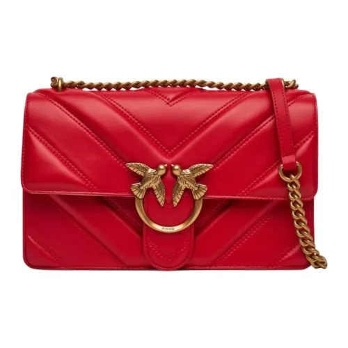 PINKO Love Series Сумка через плечо из натуральной кожи Женская Розовая