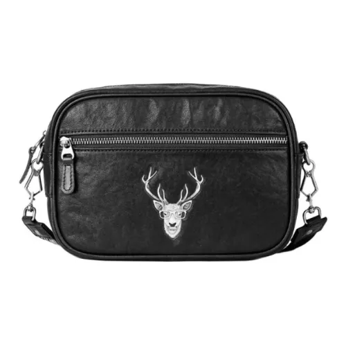 VIHUS Сумка через плечо из натуральной коровьей кожи обычная мужская черная