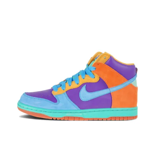 Nike Dunk High 6,0 High Топ Скейтборд Кроссовки Женские Синий Фиолетовый Оранжевый