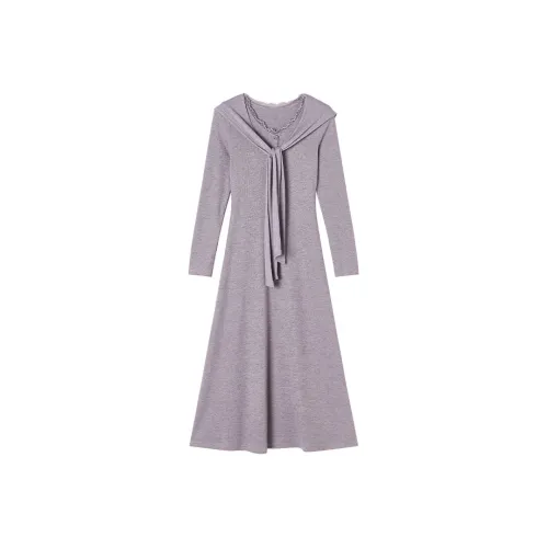 XIANGYING Длинное платье с длинными рукавами женское