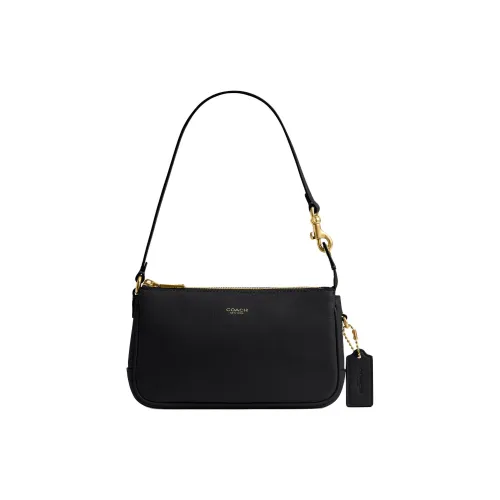 COACH Plaza Коровья кожа Ручная Сумка на плечо Маленькая Женская Черная