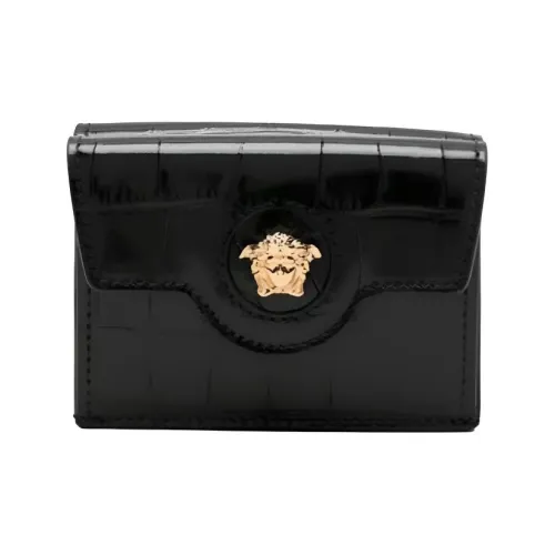 VERSACE Телячья кожа Кошелек Стандартный Женский Черный