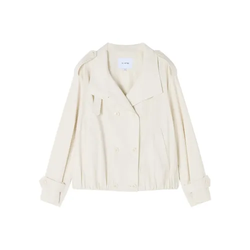 XIANGYING Цапельно-белый Женская тренч