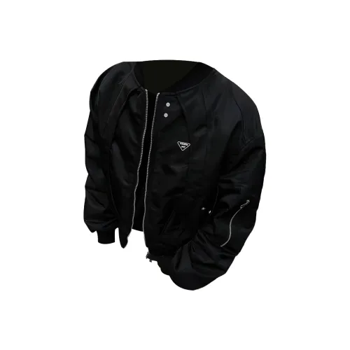 YICHEN Черный Глянцевый Унисекс Куртки