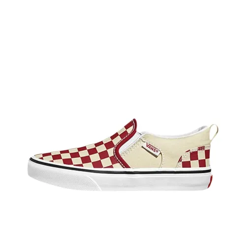 Vans Asher Low Топ Детские Скейтбординги Желтый Красный Подростки