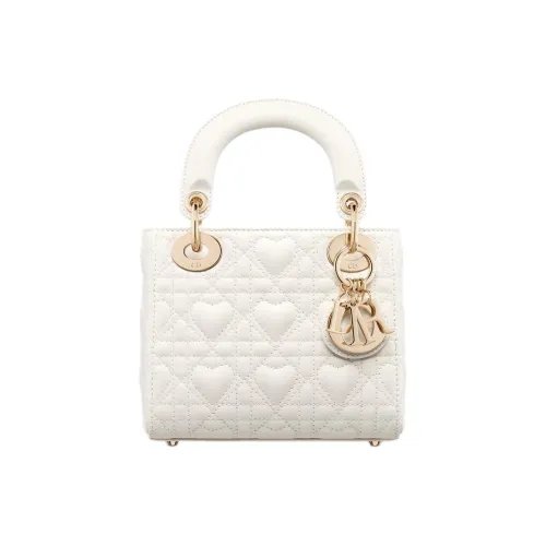 DIOR Lady Dior Sheepskin One Shoulder Bag Mini Women's Milk White