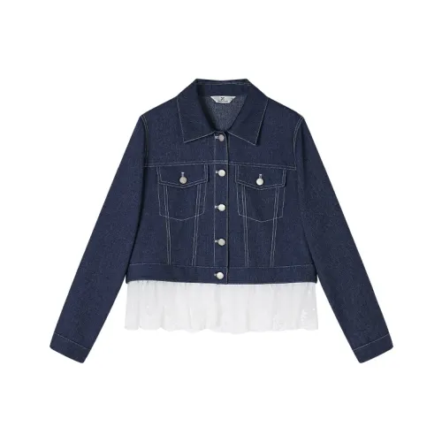 XIANGYING Морской синий Женские Джинсовые куртки