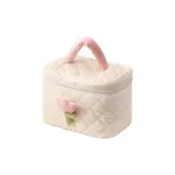 Цветочный макияж, сумка, бежевый, большой, 1 шт