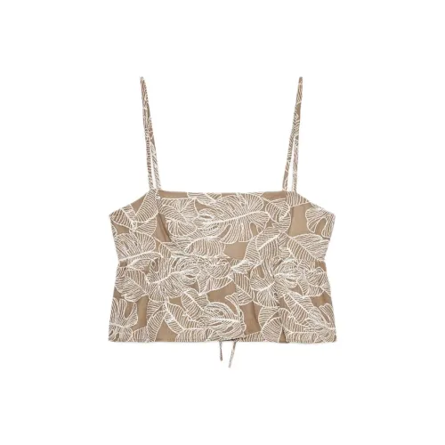 ZARA Бежевый Коричневый Желтый Женские Топы