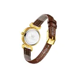 Коричневая кожа, полностью золото [Корона, коробка + подвеска + браслет]