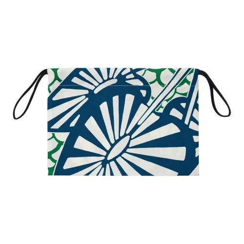 HERMES Шелковый клатч женский синий и зеленый