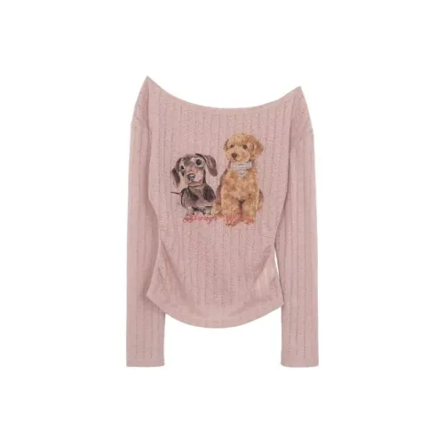 EMDPN Розовые Женские T-рубашки