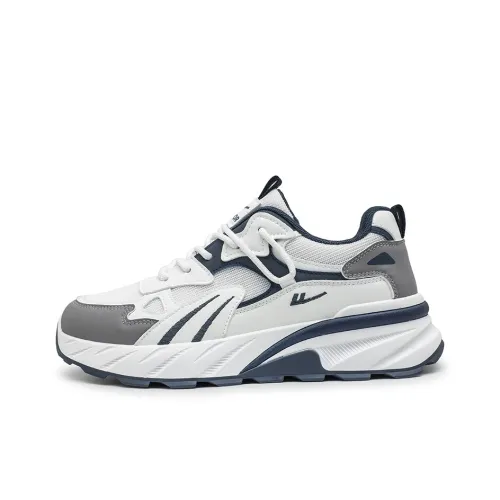 Warrior Slip-resistant и устойчивый к истиранию покрытие Низкий топ Повседневная обувь Мужская Белый Темно-синий Серый