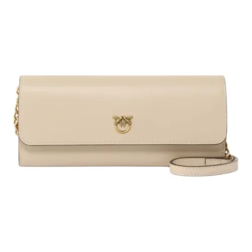 PINKO Love Birds series Сумка через плечо из коровьей кожи Женская Бежевая