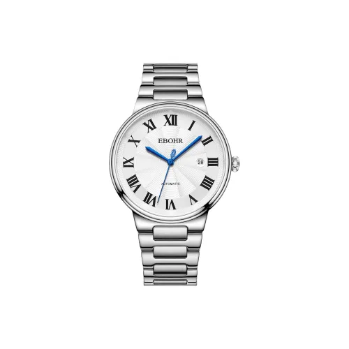 EBOHR Store Эксклюзив В одном стиле Механический механизм Нержавеющая сталь Ремешок Часы Мужские Белый циферблат