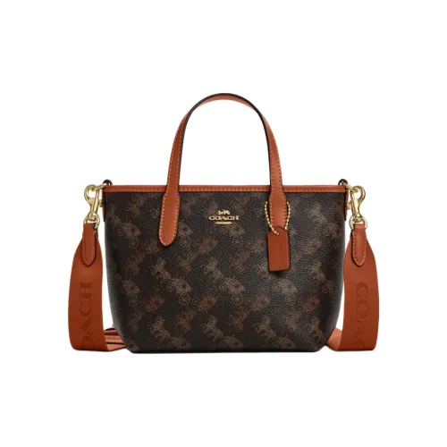 COACH Городская Сумка из Искусственной Кожи Мини Женская Темно-Коричневая