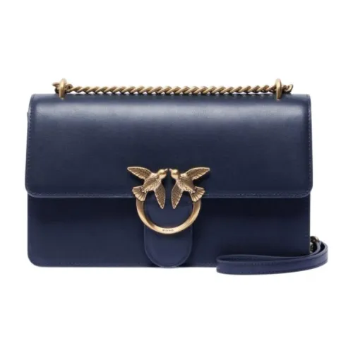 PINKO Телячья кожа Сумка через плечо Большая Женская Синяя