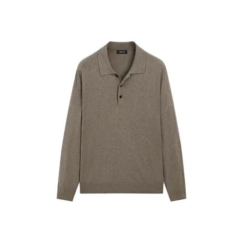 Massimo Dutti Мужская поло серого и зеленого цвета