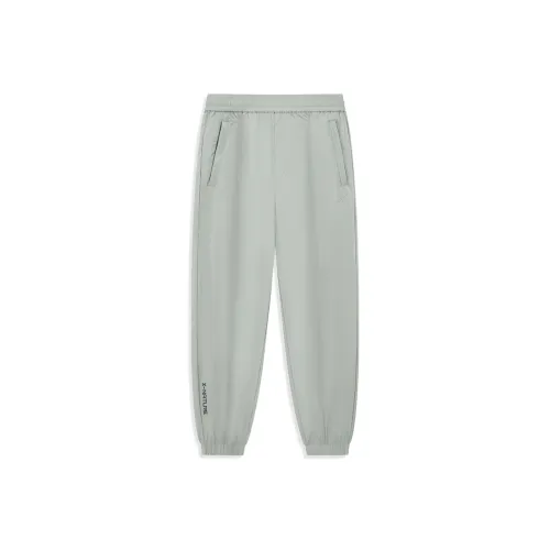 XTEP Вязаные тренировочные брюки мужские цвет пшеничная солома серый