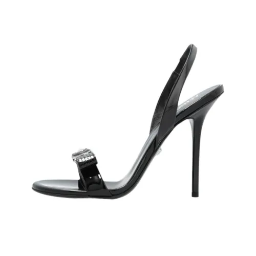 VERSACE One Ремень Сандалии 12,5 см Женские Черные