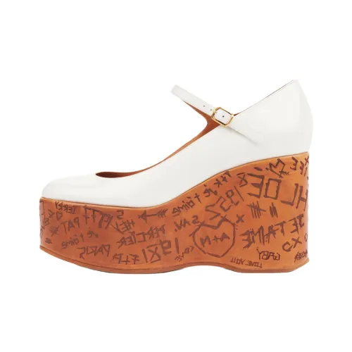 Chloe Maxime Платформа Туфли Мэри Джейн 8 см Женские Белые