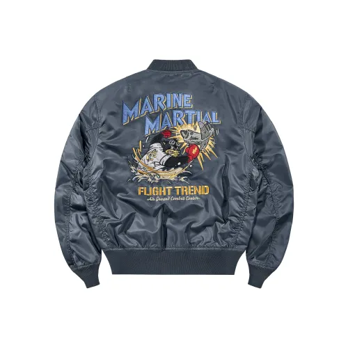 VIP Свободный крой Ветрозащитный Бейсбольный воротник Пальто Пилот Куртка Унисекс