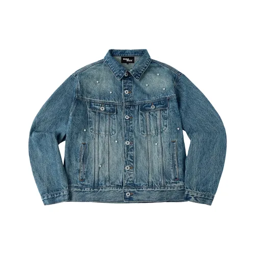 WHOOSIS Выстиранный Синий Унисекс Джинсовые Куртки