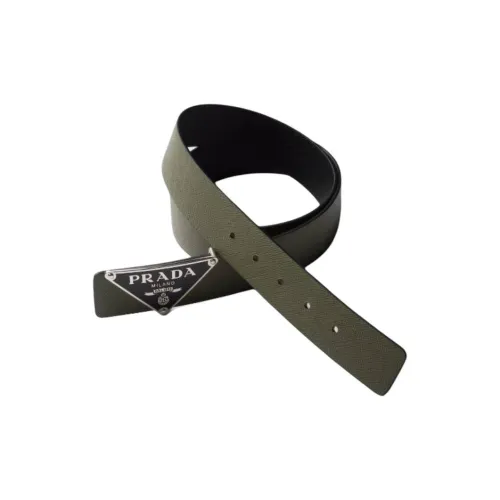PRADA Кожаные ремни Мужской Зеленый 3,5 см