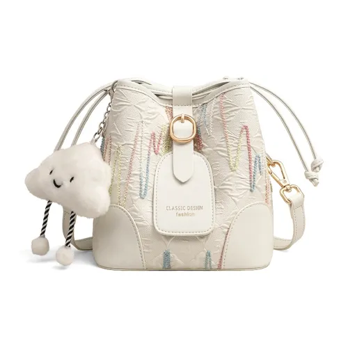 Crtnzo Kroez Ткань Ведрообразная Сумка Плечевая Сумка Стандартная Женская Экрю