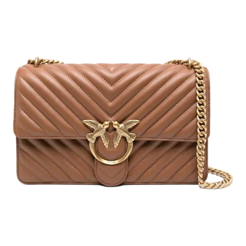 PINKO Телячья кожа Сумка через плечо Женская Коричневая