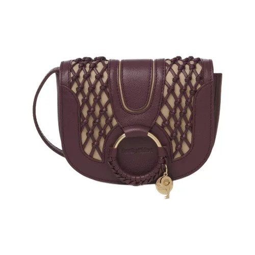 See By Chloe Hana Коровья кожа Сумка через плечо Мини Женская Темно-фиолетовая